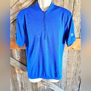 Canari  Size Xl Mens Cylcing Jersey Blue Short Sleeve Back Pockets Mesh USA Made